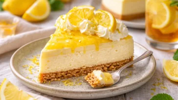 Köstliches Honig-Limetten-Hühnchen auf Avocado-Reis-Stapeltorte serviert