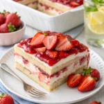 Leckeres Erdbeer-Tiramisu mit frischen Erdbeeren und Mascarpone-Creme