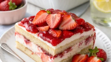 Leckeres Erdbeer-Tiramisu mit frischen Erdbeeren und Mascarpone-Creme