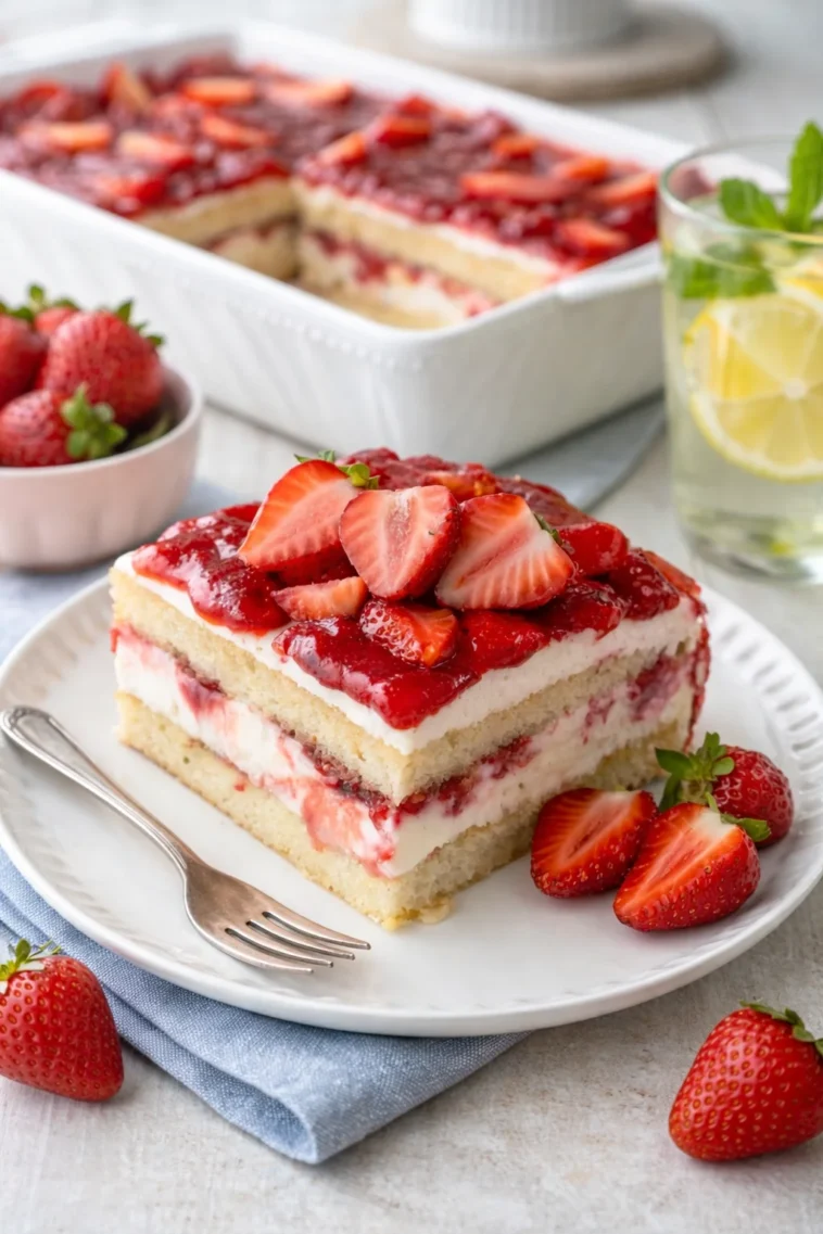 Leckeres Erdbeer-Tiramisu mit frischen Erdbeeren und Mascarpone-Creme