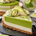 Erfrischendes Lime Mousse Cheesecake auf einem Teller