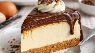 Hausgemachte Boston Cream Pie mit Schokolade und Vanillecreme