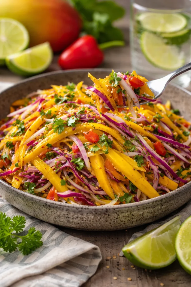 Leckerer Mango-Krautsalat mit frischen Zutaten