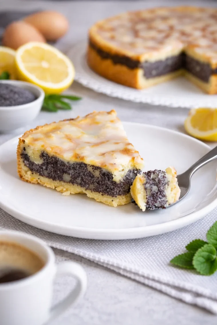 Mohnstreuselkuchen mit knusprigen Streuseln und saftigem Mohnbelag