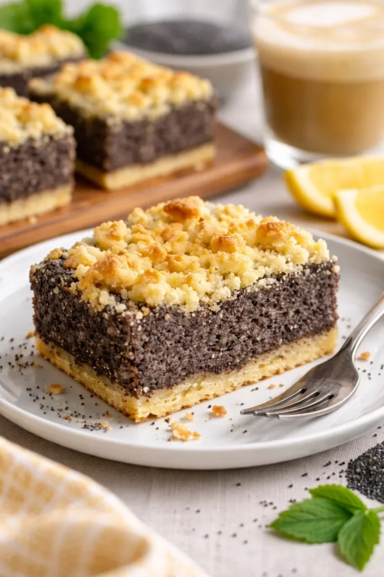 Saftiger Mohnkuchen mit Streusel nach Omas Rezept