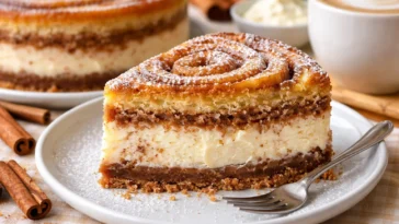 Flaumiger Frischkäse-Käsekuchen mit frischen Früchten als leckeres Dessert.