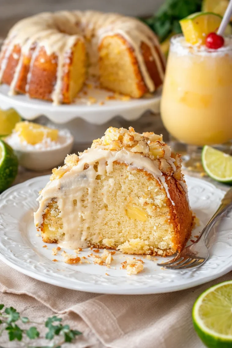 Pina Colada Ananas-Pfundkuchen mit frischer Ananas und Kokosgeschmack