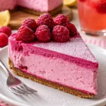 Rosa Samt Himbeer Käsekuchen, fruchtiger Käsekuchen mit Himbeeren