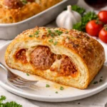 Schnelle Vorspeise mit Hackfleisch auf einem Teller serviert