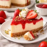 Schokokuss-Dessert im Glas mit Himbeeren auf einem Tisch serviert