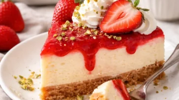 Schokokuss-Dessert im Glas mit Himbeeren auf einem Tisch serviert