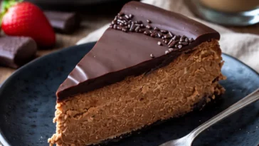 Delikater Schokoladen-Mascarpone-Cheesecake mit reichhaltiger Schokoladenglasur