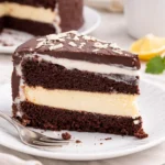 Schokoladen-Schicht-Käsekuchen mit creamy Käsefüllung und Schokoladenschichten