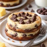 Schokoladenkekse mit Käsekuchenfüllung auf einem Teller