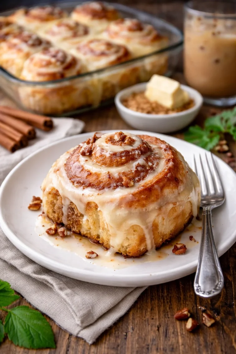 Leckere selbstgemachte Zimtschnecken frisch aus dem Ofen