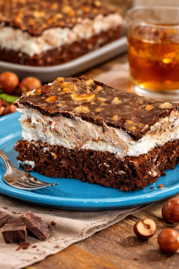 Leckere cremige Rum-Nuss-Schnitten aus dem Rezept VERSOFFENER FRANZ