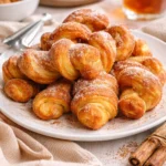 Leckere Zimt-Drehungen frisch gebacken auf einem Teller