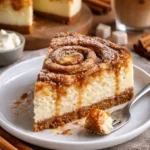 Saftiger Zimtschnecken Käsekuchen mit Zimt und Käsefüllung, perfekt zum Genießen.