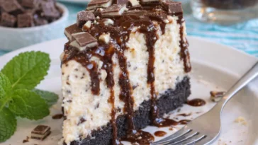 Andes-Mint-Käsekuchen aus Käse und Minze, ein köstliches Dessert