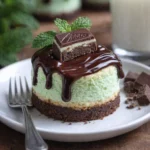 Andes Minz Mini-Käsekuchen auf einem Teller, ideal als Dessert.