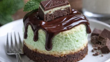 Andes Minz Mini-Käsekuchen auf einem Teller, ideal als Dessert.