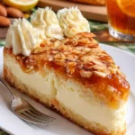 Bienenstich-Käsekuchen mit leckerem Belag und goldbraunem Teig