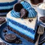 Blaue Samt Oreo Käsekuchen mit Oreo-Keksen und cremiger Füllung