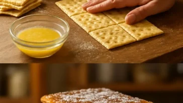 Leckere Churro Salzkekse mit Toffee-Geschmack auf einem Teller