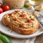 Cremige Tomatenbutter auf frischem Brot