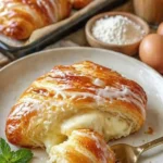 Crescent Cheese Danishes mit feiner Käsefüllung auf einem Backblech