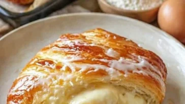 Crescent Cheese Danishes mit feiner Käsefüllung auf einem Backblech