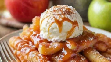Crispy apple fries made in an air fryer, a delicious healthy snack.