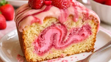 Erdbeer-Milchshake-Gugelhupf: Ein köstlicher, fruchtiger Kuchen für alle Süßigkeitenliebhaber.