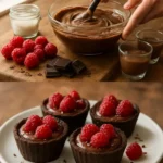 No Bake Himbeer-Schokoladenmousse-Cups für eine kreative Hochzeitstorte