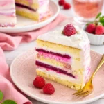 Himbeer-Zitronen Torte mit frischen Himbeeren und Zitronenglasur