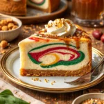 Hogwarts-Häuser Butterbier-Swirled Cheesecake mit Karamell und Sahne-Topping