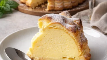 Leckerer Karpatka Kuchen mit Puddingfüllung und knusprigem Teig