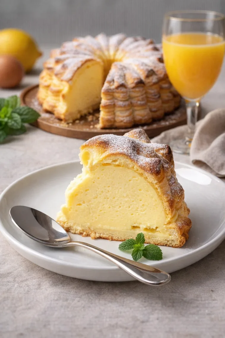 Leckerer Karpatka Kuchen mit Puddingfüllung und knusprigem Teig