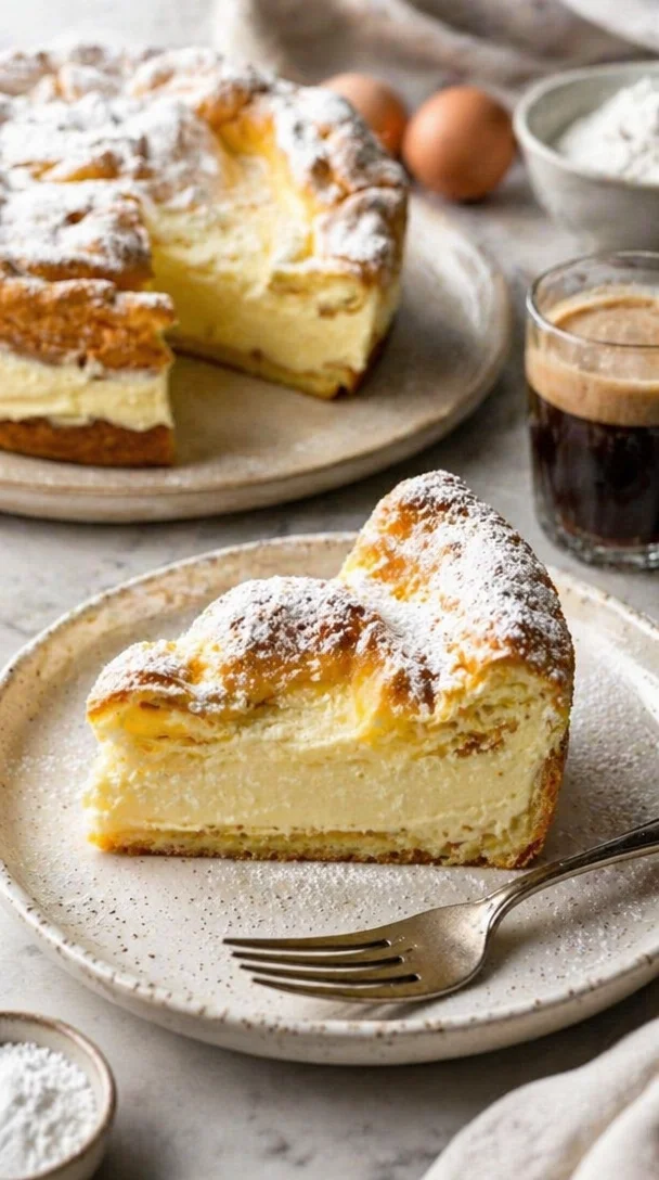 Karpatka - traditioneller polnischer Bergcreme-Kuchen mit leckerer Vanillefüllung
