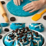 Blaue Drehungen von Zimtschnecken aus dem Keks-Monster Rezept