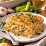 Schüssel mit klassischer Hühnersuppe, frisch zubereitet und serviert