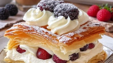 Kremekugeln mit Vanillepudding und Schokoladenganache auf einem Teller