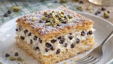 Leckere Ricotta-Cannoli-Ecken auf einem Teller serviert