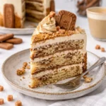 Lotus Biscoff Torte mit Sahne und Keksstücken, perfektes Dessert