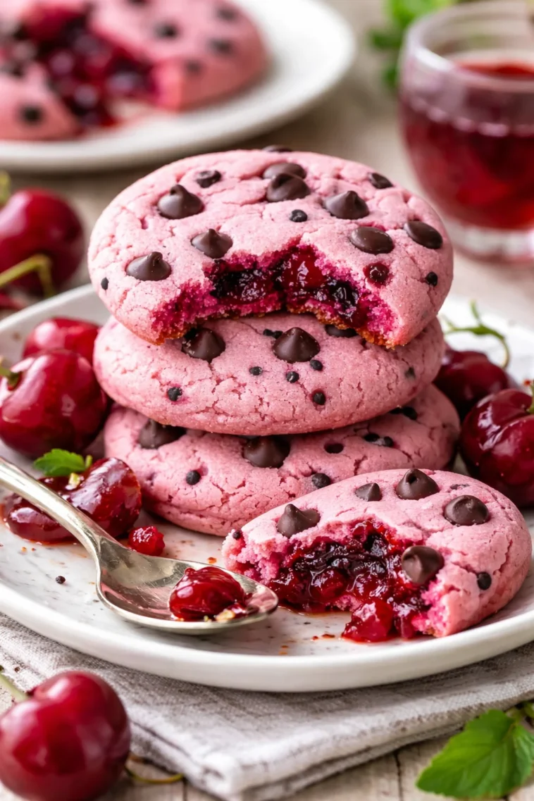 Maraschino-Kekse mit Kirschen und Schokoladenstückchen