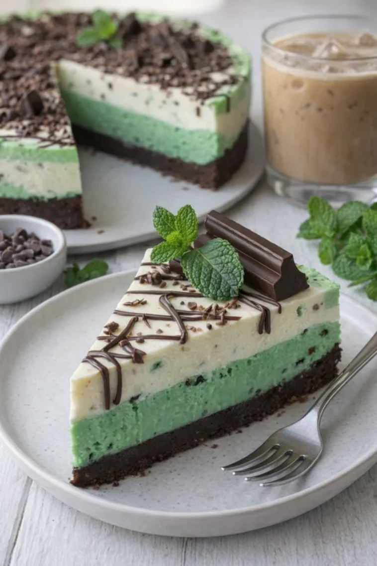 Minz-Schokoladen-Traum-Dessert mit frischer Minze und Schokoladensauce