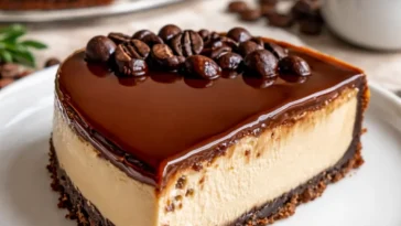 Reicher Espresso-Käsekuchen mit cremiger Füllung und leckerem Espresso-Geschmack.