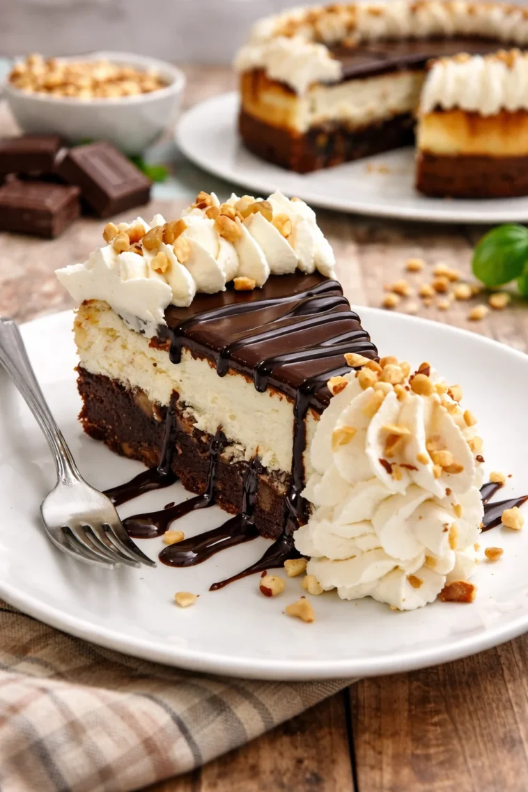 Leckere Brownie-Sundae-Kekse mit Eiscreme und Kirschen garniert