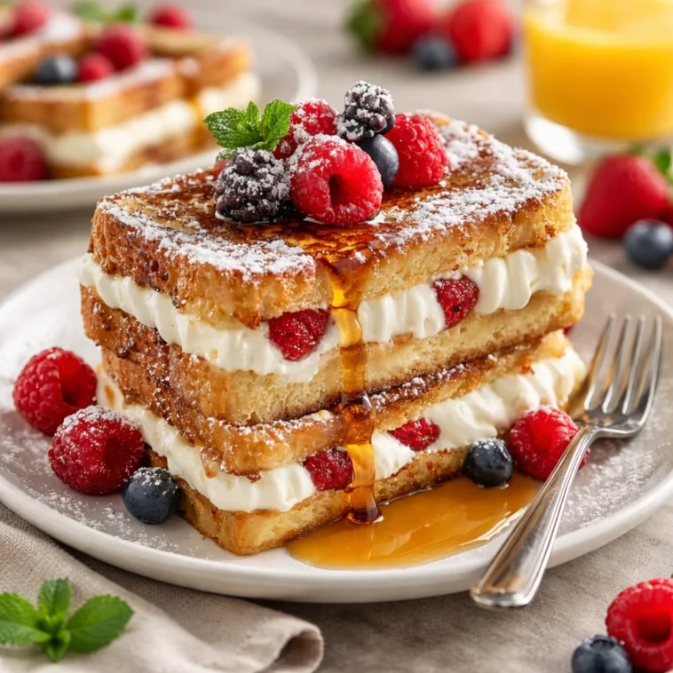 Ricotta-Zitronen-Toast-Sticks auf einem Holzbrett angerichtet