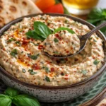 Scharfer Schafskäse Dip in einer Schüssel für Partys und Feiern